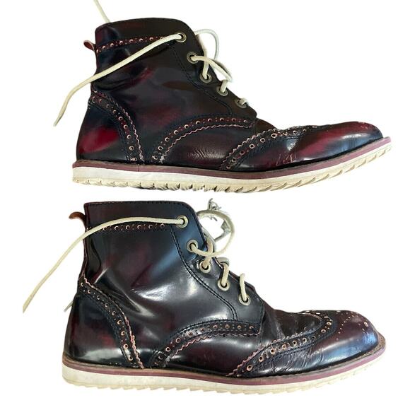 Crevo Boardwalk Leather Boots Men’s Size 10.5 Wingtip Bordo BROWN MADE IN INDIA - Picture 3 of 9